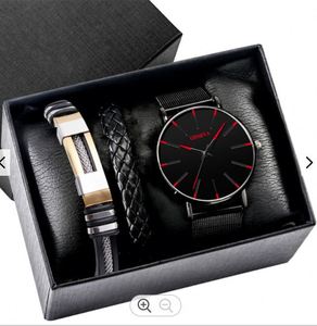 Business Western Acero inoxidable, joyería de cadena Reloj de cuarzo para hombre Pulsera Conjunto de pulsera de aleación de titanio/ - Product Image 2