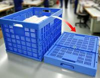 Boîte de rangement pliable robuste, solide, empilable, pour entrepôt logistique, utilisation industrielle, caisse de manutention