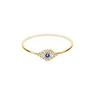 PEISHANG Jewelry Women 14k Diamond and Sapphire Evil Eye Ring 925 Sterling Silver Customized Custom Logo Star Zircon No Stone