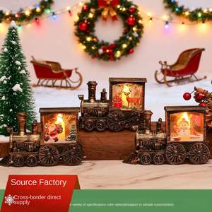 Nuevos Adornos Decorativos Navideños, Tren de Plástico con Luces LED a Pilas de Santa Claus, Regalos de Luces Nocturnas - Product Image 3