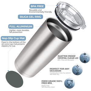 20oz Tumbler Bulk Stainless Steel Tumblers <b>with</b> <b>Lid</b> Vacuum Insulated Double Wall Travel Coffee <b>Mug</b> Powder Coated Tumbler Cup - Product Image 4
