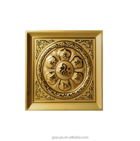 Panneau de plafond en alliage d'aluminium de luxe, design antique en or sculpté avec motif de lotus, pour la décoration des temples et des mosquées