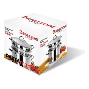 PASTAMANIA Pentola <span class=keywords><strong>per</strong></span> pasta in acciaio inox da 22 cm con inserto <span class=keywords><strong>per</strong></span> cottura a vapore e coperchio, compatibile con l'<span class=keywords><strong>induzione</strong></span>, lavabile in lavastoviglie - Product Image 2