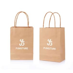 Custom Brown Kraft Paper Bag with Handle for Shoes and <b>Clothes</b> Shopping for Exhibition Use Featuring Your Own Logo - Product Image 2