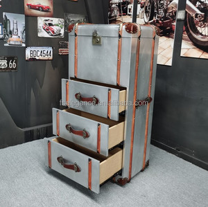 Luxury Wine Display Sideboard showcase Bedside Aluminum Kitchen Leather <strong>Rustic</strong> Trunk Side Table Corner <strong>Cabinet</strong> - Product Image 5
