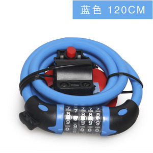 Serrure de vélo à 5 chiffres, <span class=keywords><strong>Code</strong></span> 1200mm x 12mm, antivol, accessoire de sécurité pour vélo, câble en acier, serrure de vélo - Product Image 4