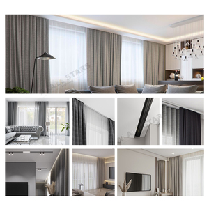 <strong>Romania</strong> Modern Stretch Ceiling Built-In Curtain Track <strong>Rail</strong> Aluminum Profile Custom Track Aluminium Black Aluminum Profile - Product Image 6