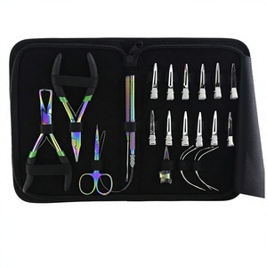Kit de herramientas para extensiones de cabello con microcuentas de acero al por mayor, microeslabones, cuentas, gancho de tracción, anillo de microcuentas, alicates de prensado para depilación - Product Image 1