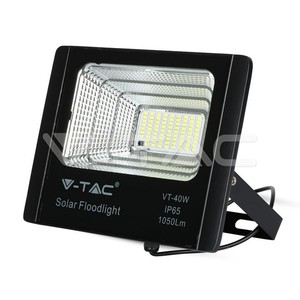 V-TAC VT-40W 40W proiettore a LED alimentato a batteria con luce bianca calda pannello solare telecomando per uso giardino certificato IP68 - Product Image 1