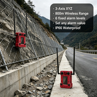 Capteur d'inclinaison 3 axes XYZ pour surveillance post-séisme des pentes routières, accéléromètre IP66 à fixation magnétique pour la sécurité routière