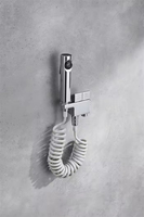 HONGDEC Ensemble de pulvérisateur de bidet mural moderne en laiton chromé, installation facile pour appartement et hôtel