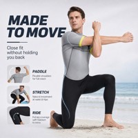 Combinaison de plongée à fermeture éclair sur la poitrine de 3 mm, manches courtes et pantalon long pour homme, combinaison de surf super élastique