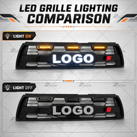 Grille LED ABS pour Toyota 4Runner Hilux Surf 1996-2002 Grille avant noire avec feux de jour Accessoires 4x4