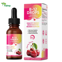 Complément alimentaire liquide en gouttes de vitamine B12 naturelle OEM pour le soutien métabolique, l'immunité et la force corporelle