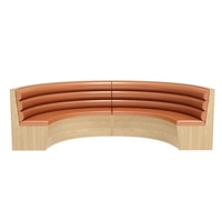 Ensemble de meubles commerciaux personnalisés Chaises de salle à manger en bois massif et table Sièges de stand de canapé incurvés en cuir