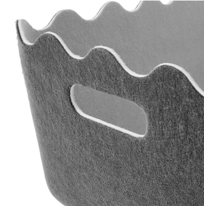 Boîte de rangement pliable en feutre OEM avec poignées en PU Panier cadeau avec logo personnalisé - Product Image 3