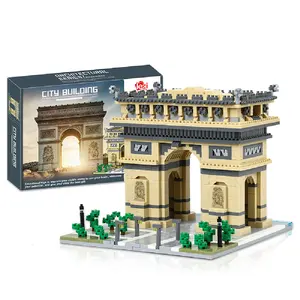 Hot Sale Paris World Famous Architecture 3D Model Diamond Bricks Children Gift Mini Building Blocks Arc de Triomphe Toys 8004