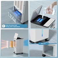 Refroidisseur d'air 3 en 1, débit d'air de 3000 m3/h, purification ionique de l'air, climatiseur d'air à eau, refroidisseur d'air portable personnel avec télécommande