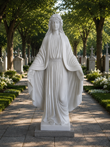 Estatua tradicional de Jesús de granito tamaño real, escultura de mármol blanco con 2 años de garantía para cementerio - Product Image 3