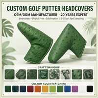 Housse de protection haut de gamme pour club de golf, manchon de putter avec surpiqûres détaillées, finition minimaliste, surface texturée, protège-tête de club de golf