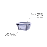 Easylife – Boîte alimentaire carrée hermétique en acier inoxydable de qualité alimentaire, 4 tailles différentes, pour la maison et la cuisine