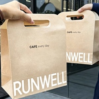 Sacs en papier personnalisés de luxe, écologiques, en matériaux recyclés, robustes, biodégradables, avec logo imprimé sur mesure, de la marque RUNWELL, vente en gros