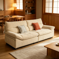 Canapé carré en chenille chaud avec rembourrage en éponge pour salon de villa, design durable pour une longue tenue assise et une relaxation optimale
