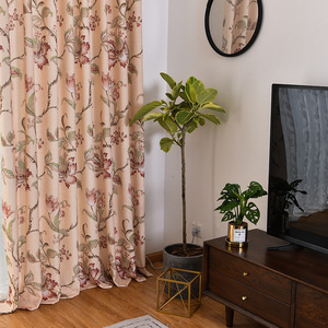 Bán Buôn Linen Look Blackout Tree Flower In Phòng Khách Phòng Ngủ Trang Trí Hiện Đại Rèm Cửa Sổ Cuộn Vải - Product Image 2