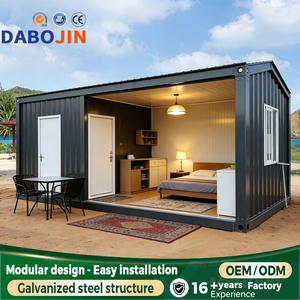 Maison conteneur préfabriquée modulaire 20 pieds, extensible, à structure en acier, maisonnette portable pliable, fonctionnelle, avec étagères de présentation - Product Image 1