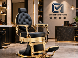 Silla de Barbero Giratoria con Base Metálica y Bomba Hidráulica de Alta Resistencia, con Logotipo Personalizado, Venta al Por Mayor de Fábrica, para Peluquería y Estética Masculina - Product Image 1