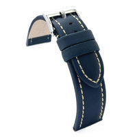 Correas de Reloj de Cuero Estilo Rally Deportivo DILOY España, Costuras Blancas, 18mm/20mm/22mm, Modelo 377, Venta al Por Mayor Disponible