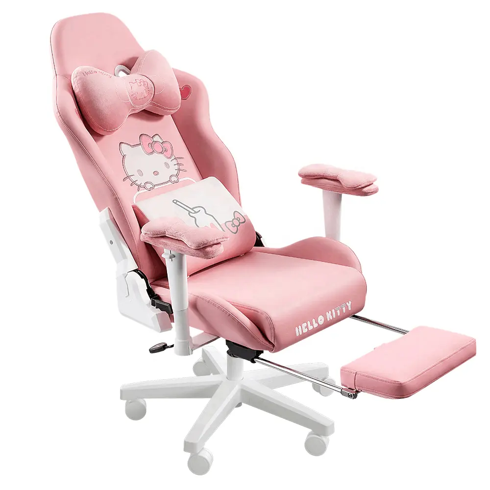 Adjustable Arm Rest Swivel Recliner Quality Gaming Chair Pink Office Live Chairs OEM Hello Kitty Girl Computer Chair