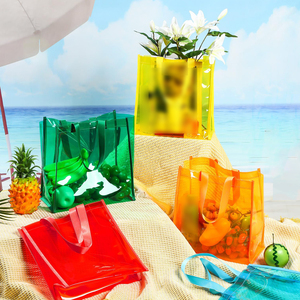 Bán buôn rõ ràng Tote Túi của phụ nữ không thấm nước đầy màu sắc du lịch buổi hòa nhạc thể thao sân vận động Túi rõ ràng <span class=keywords><strong>PVC</strong></span> cho biểu tượng tùy chỉnh - Product Image 2