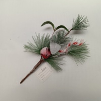 Buatan tangan bunga buatan dekorasi Natal merah Berry Pinecone dengan pinus batang & pilih