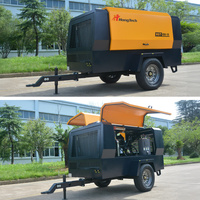 Compresseurs d'air portables diesel à vis haute pression 450 CFM 145 psi 12,5 m/min 118 kW avec moteur Yuchai pour l'exploitation minière et le forage 10 bars
