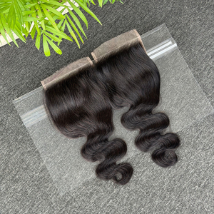 มีจำหน่ายผมแท้บราซิล 100% แบบเวฟ  พร้อมเชือกผูกผม HD Lace Closure 6x6  ความหนาแน่นสูง 150-180% ผมหยิก  ขนาด 14-20 นิ้ว สีดำธรรมชาติ - Product Image 5