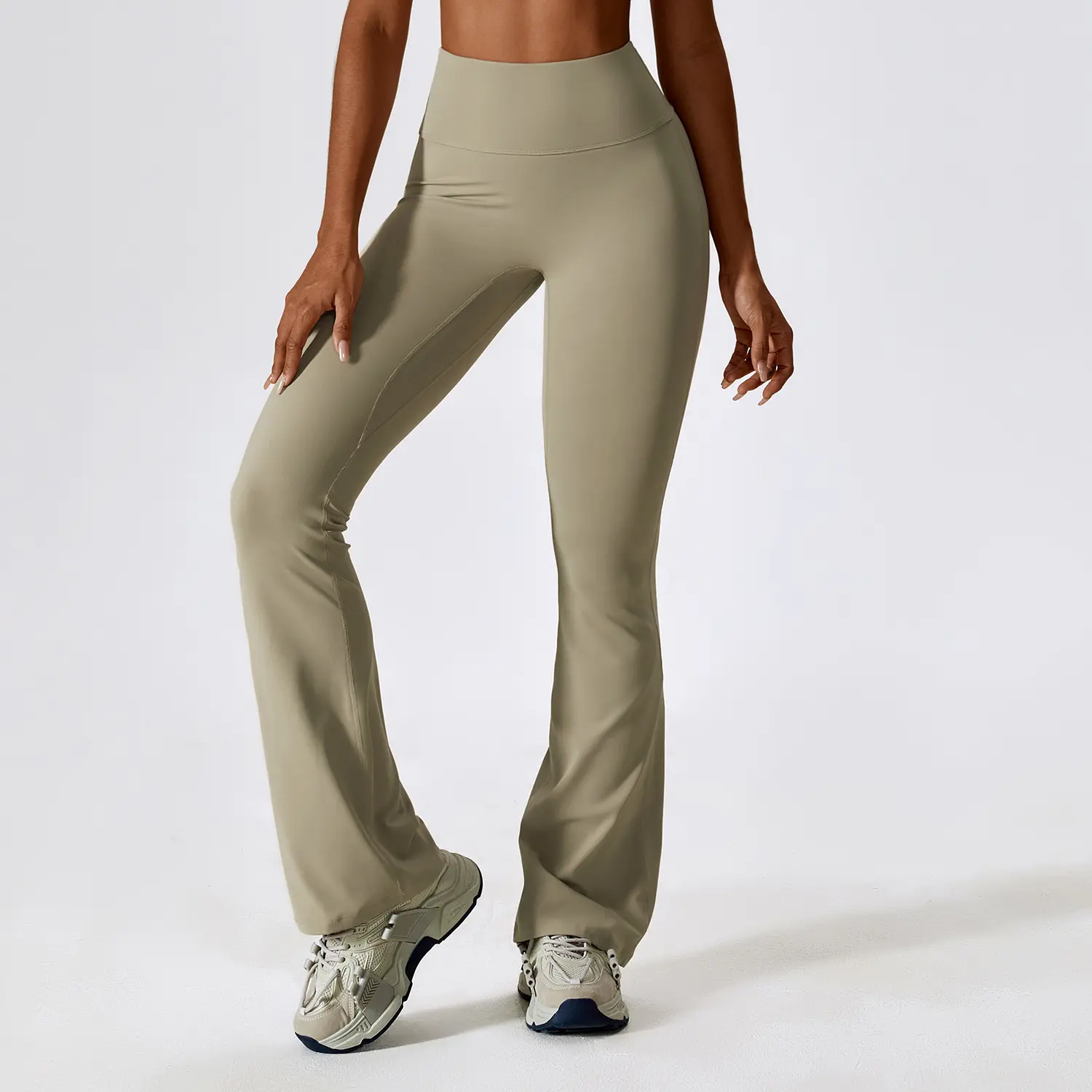 Individuelles Logo solide Farbe Gesäßstraffung hohe Taille Yoga-Hose Premium-Sport nahtlose Fitness-Yoga-Leggings für Damen