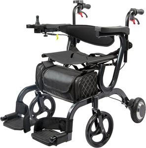 <span class=keywords><strong>Silla</strong></span> de <span class=keywords><strong>Ruedas</strong></span> Eléctrica <span class=keywords><strong>Plegable</strong></span> Portátil Ligera de Aluminio 5 en 1 con Función de Andador - Product Image 5