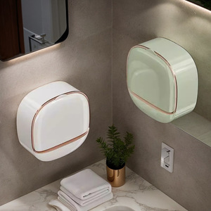 Jabonera de plástico moderna para montar en la pared, sin perforaciones, con drenaje, para el hogar, baño, almacenamiento de esponjas y más. - Product Image 1