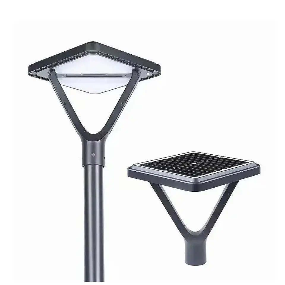 IP65 ufo solar power garden street light lamp with pole 10w 20w 30w 40w garden led lighting ground