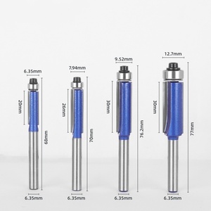 Fresa de carpintería profesional con vástago de 1/4 pulgadas, broca de ajuste al ras, broca de enrutador recta con llave hexagonal de rodamiento, 19 Uds. - Product Image 4