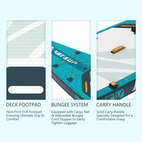 Planche à pagaie gonflable de taille personnalisée d'usine 12 'x 34 "SUP pour 2 + 1 personnes/planches à pagaie amicales pour débutants en famille