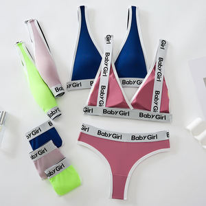 Setelan Olahraga Gaya Bikini Seksi, Bra V-cup Dalam, Set Thong Pinggang Rendah, Set Pakaian Dalam Wanita Erotis, Set Thong Pakaian Dalam Olahraga - Product Image 4