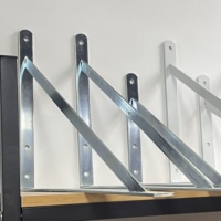 Supports d'étagère triangulaires en acier robuste en forme de L - Supports d'étagère flottante muraux modernes et simples avec revêtement en poudre pour la maison