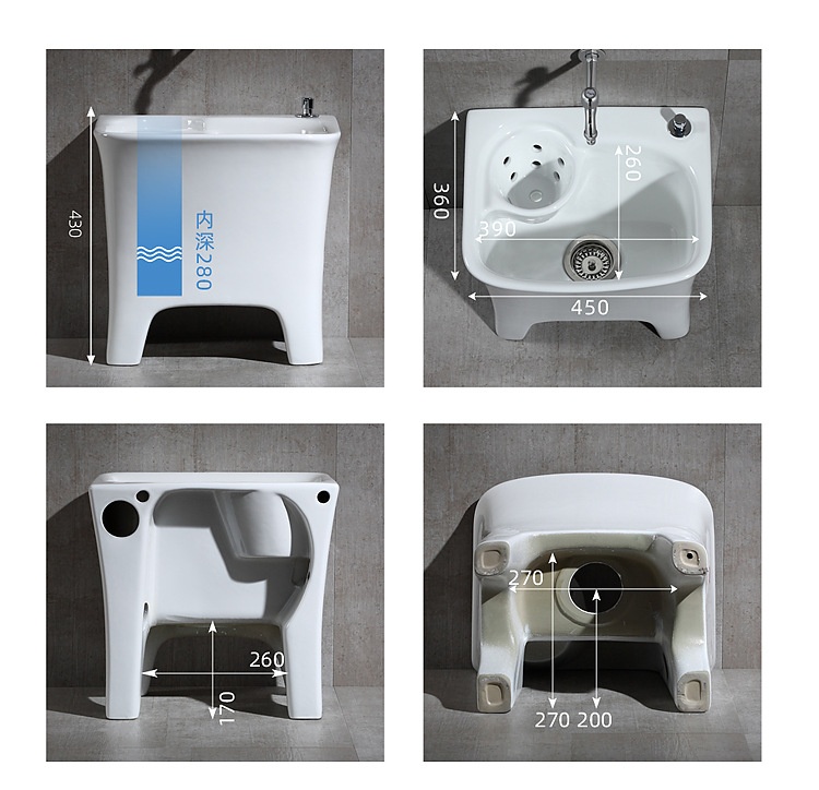 Bathroom mop pool balcony bathroom mop sink automatic revolving basket floor mop bucket