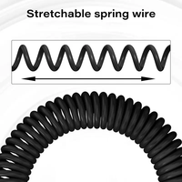 Câble audio enroulé en spirale Xput à angle droit 6,35 mm Jack-Jack pour guitare, cordon d'instrument multi-longueurs 1-30 m pour instruments électriques