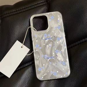 เคสโทรศัพท์ใสลายดอกไม้สีฟ้าสไตล์เกาหลี สำหรับ iPhone 17 16 15 14 13 12 11 Pro Max XS XR Max 12 13 MINI 7 8 Plus ลาย Y2K น่ารัก - Product Image 4
