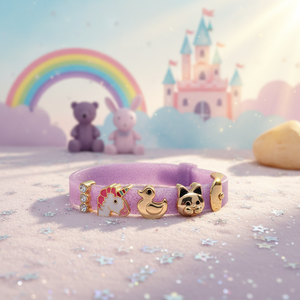 Biojoux Brand BJB010-Pulsera infantil Glitter Violet 4 CHARMS GP - Product Image 3