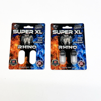 Pilules Rhino Super XL pour l'amélioration masculine en gros, carte 3D avec boîte en papier d'affichage, flacon de capsules, blister avec impression en relief
