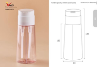 Vente directe usine – Bouteille PET double tube double pompe 200ml+200ml pour teinture capillaire et shampoing, emballage plastique noir sérigraphié avec bouchon à vis